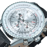 JARAGAR Pilot Automatic Mechanical Watch for Men Luminous Hands Leather Belt A034 Multifunction Sports Watches