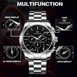 Forsining Fashion Sports Mens Automatic Mechanical Watches Date Display Steel Strap A625