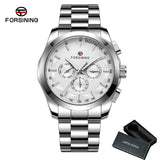 Forsining Fashion Sports Mens Automatic Mechanical Watches Date Display Steel Strap A625