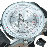 JARAGAR Pilot Automatic Mechanical Watch for Men Luminous Hands Leather Belt A034 Multifunction Sports Watches