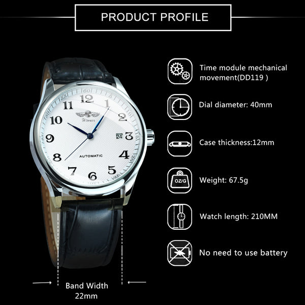 WINNER Fashion Minimalist Automatic Mechanical Business Watch for Men A458