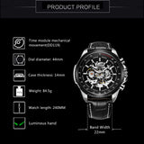 New WINNER Watch Hollow Men's Watch Automatic Luminous Stainless Steel Strap Watch
