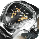 Winner Official Triangle Golden Skeleton Watch for Men Mechanical Automatic Sport Mens Watches 2021 Top Brand Luxury Clock Army