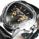 Winner Official Triangle Golden Skeleton Watch for Men Mechanical Automatic Sport Mens Watches 2021 Top Brand Luxury Clock Army