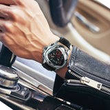 Sports Pilot Triangle Automatic Mechanical Watch for Men Sub-Dials Leather Strap Jaragar Watches