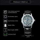 WINNER Business Irregular Skeleton Automatic Mechanical Watch for Men Leather Strap Luminous Hands Unisex Watches
