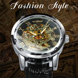 WINNER Steampunk Hand-wind Mechanical Watch Classic Retro Men's Belt Watch Fashion Skeleton Watch