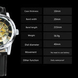 WINNER Steampunk Hand-wind Mechanical Watch Classic Retro Men's Belt Watch Fashion Skeleton Watch