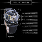 Forsining Vintage Tourbillon Skeleton Automatic Mechanical Watches for Men A165 Multifunction Dial Genuine Leather Strap