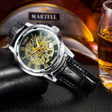 WINNER Steampunk Hand-wind Mechanical Watch Classic Retro Men's Belt Watch Fashion Skeleton Watch