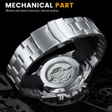 Steampunk Skeleton Automatic Mechanical Mens Watches TM428 Self Winding WINNER Watch
