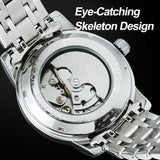 Forsining Tourbillon Moon Phase Skeleton Automatic Mechanical Watch for Men Fashion Diamond NO.6018S