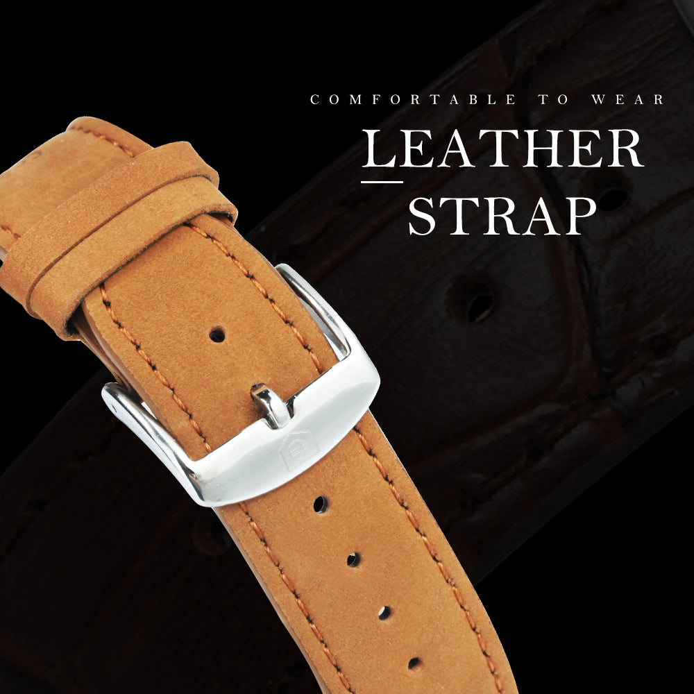 Vintage Square Skeleton Automatic Mechanical Watch TM 403 Engraved Case Golden Bridge Watches Genuine Leather Strap
