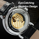 WINNER 12 Zodiac Constellations Astronomical Fashion Automatic Mechanical Watches Luxury Tourbillon Skeleton Business Watch for Men Casual Genuine Leather Belt