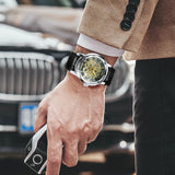 WINNER Steampunk Hand-wind Mechanical Watch Classic Retro Men's Belt Watch Fashion Skeleton Watch