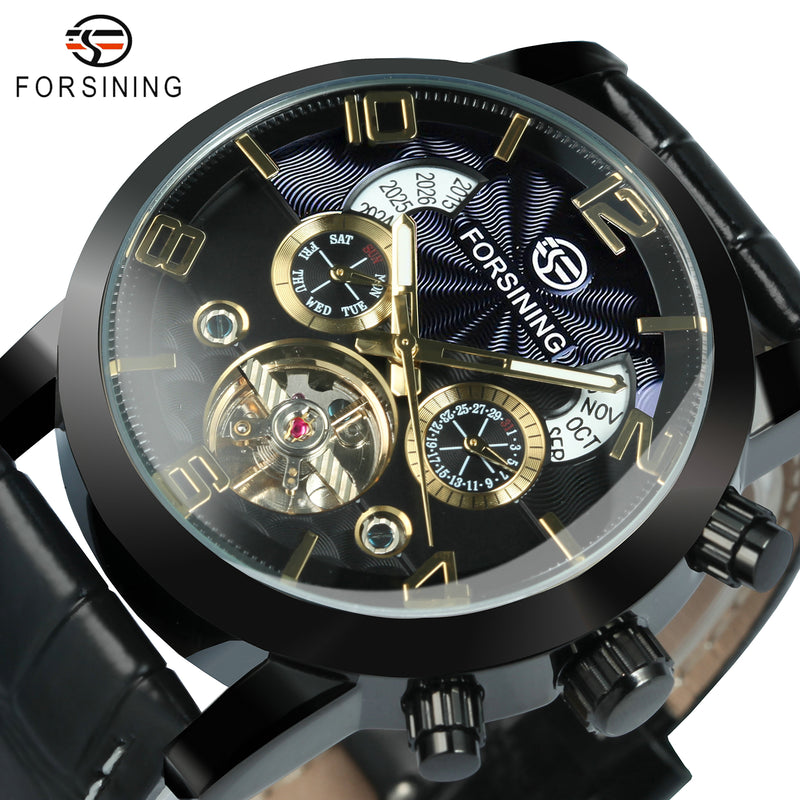 Forsining Full Black Watch Skeleton Case Windmill Designer Suede Strap  Military Watch Men Watch Top Brand Luxury Automatic Wrist W339w From Ai824,  $71.87 | DHgate.Com