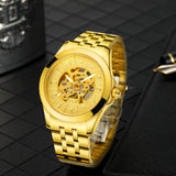 Forsining Luxury Twelve Zodiac Gold Skeleton Automatic Mechanical Mens Watches T8815B