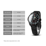 Forsining Moon Phase Sports Automatic Mechanical Watch for Men Luminous TM 393G Black Stainless Steel Strap Watches