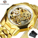 Forsining Luxury Tourbillon Iced Out Skeleton Automatic Mechanical Watch for Men H199M