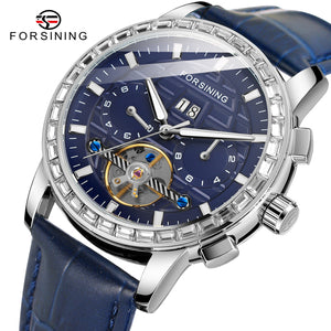 Forsining Luxury Tourbillon Skeleton Automatic Mechanical Mens Watch TM 410G