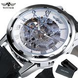 WINNER Steampunk Hand-wind Mechanical Watch Classic Retro Men's Belt Watch Fashion Skeleton Watch