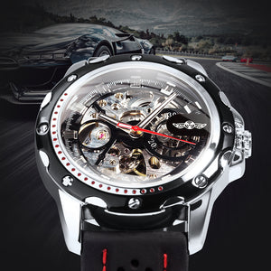 WINNER Fashion Sports Automatic Mechanical Watches Luminous Hands Rubber Strap