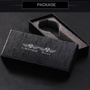 WINNER Men's Watch Hollow Hand-wind Mechanical Men's Watch High Quality Steel Band Watch