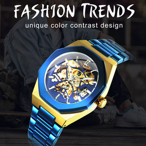 WINNER Mens Watch Fashion  Automatic Mechanical Watches with Stainless Steel Band Wrist Watch