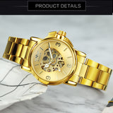 WINNER Women's Watch Love Hollow Automatic Mechanical Watch Elegant Stainless Steel Strap Watch