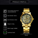 WINNER Watch Men's Luminous Automatic Mechanical Watch Fashion Stainless Steel Watch