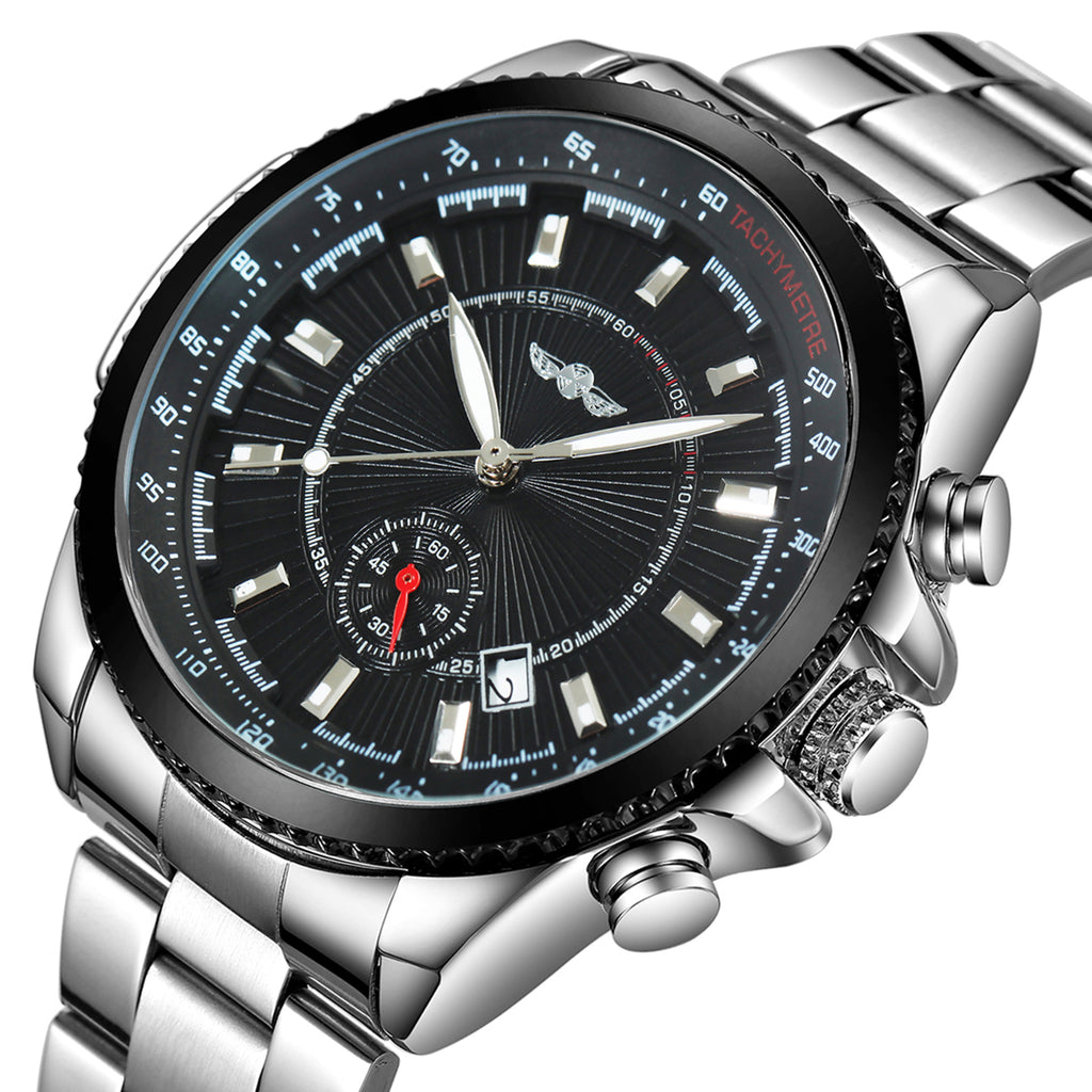 WINNER Watch Men's Luminous Automatic Mechanical Watch Stainless Steel Watch