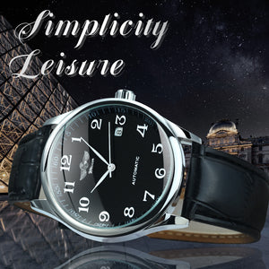 WINNER Fashion Minimalist Automatic Mechanical Business Watch for Men A458