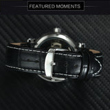 WINNER Men's Form Bridge Watch Full Automatic Mechanical Watch Belt Double-sided Hollow Watch