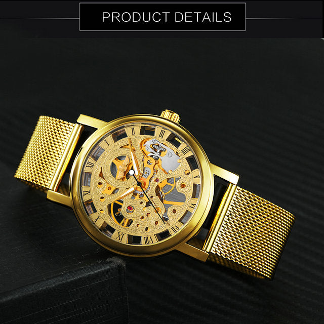 Top Brands Men Watches Military Watches Online WINNER Mesh Strap Wristwatch