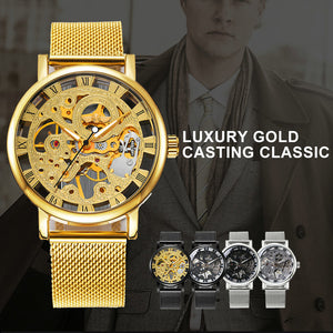 Top Brands Men Watches Military Watches Online WINNER Mesh Strap Wristwatch