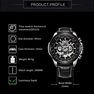 New WINNER Watch Hollow Men's Watch Automatic Luminous Stainless Steel Strap Watch