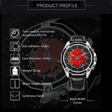 WINNER Steampunk Red Skull Skeleton Watch Automatic Men's Watch Fashion Classic Watch Men