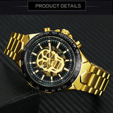 WINNER Men's Skeleton Skeleton Watch Automatic Mechanical Watch Diamond Luxury Business Watch