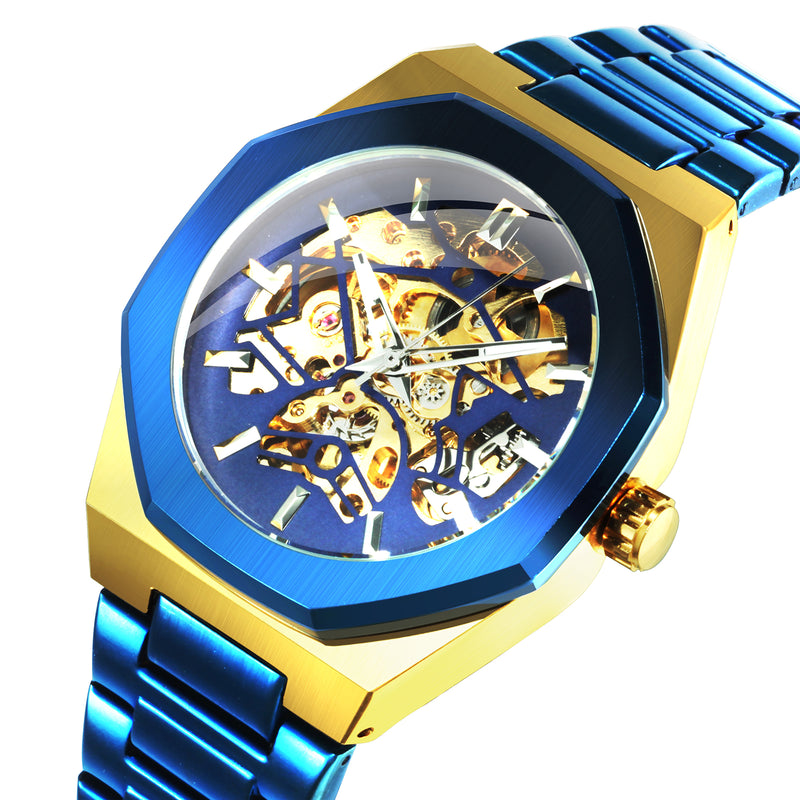 WINNER Mens Watch Fashion Automatic Mechanical Watches with Stainless Steel Band Wrist Watch