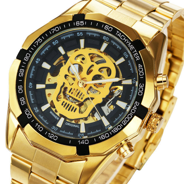Hip Pop Luxury Men Watches Skull Auto Mechanical WINNER Watch Gifts For Men Luxe Automatique Montre