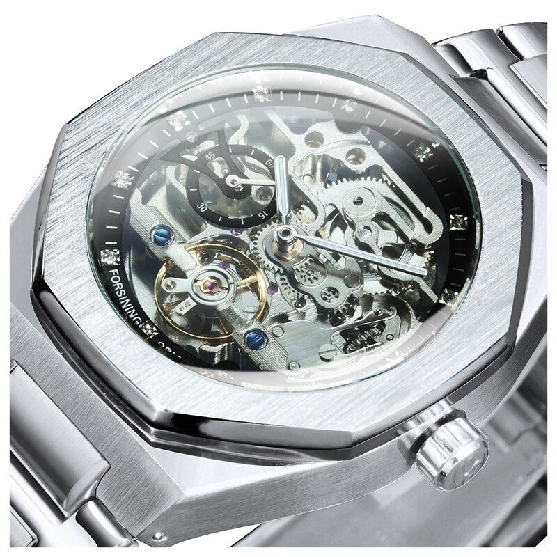 Watches Mens 2021 Automatic Mens Watches Top Brand Luxury Mechanical Tourbillon Watch Men Skeleton Navy Blue часы мужские Reloj