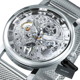 WINNER Mechanical Watch Men Ultra Thin Golden Mesh Strap Top Brand Luxury Classic Carving Skeleton Mechanical Unisex Wristwatch