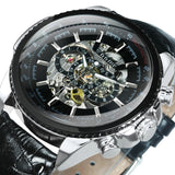 WINNER Brand Luxury Design Skeleton Watch Men Automatic Mechanical Watches Gold Steel Strap Classic Dress Military Wrist Watches