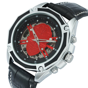 WINNER Steampunk Red Skull Skeleton Watch Automatic Men's Watch Fashion Classic Watch Men