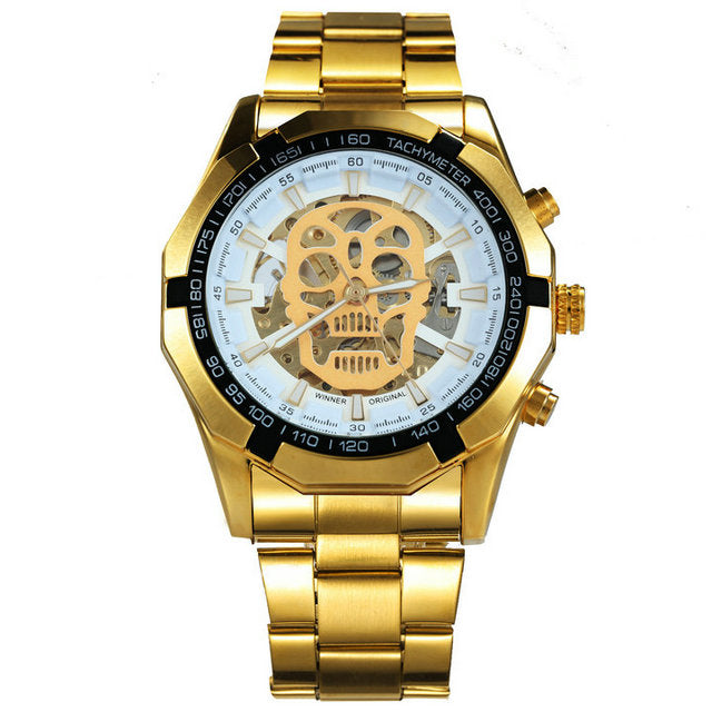 Hip Pop Luxury Men Watches Skull Auto Mechanical WINNER Watch Gifts For Men Luxe Automatique Montre
