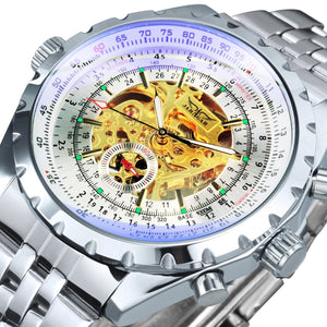 JARAGAR Men Military Sport Watch Automatic Mechanical Skeleton Dial Mens Watches Top Brand Luxury Transparent relogio masculino