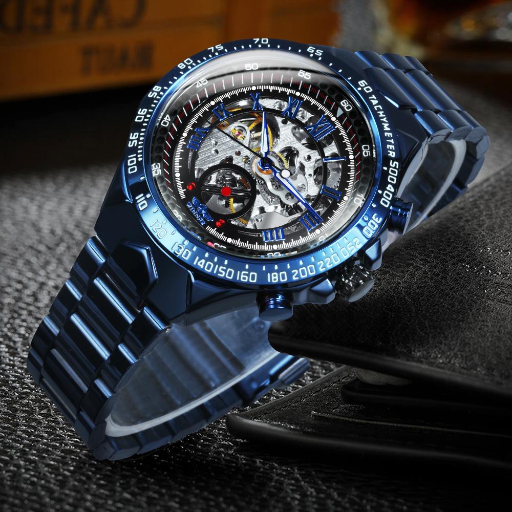 WINNER Steampunk Skeleton Watch for Men Mechanical Wristwatches Top Brand  Luxury Leather Strap Watches Mens 2022 – WINNER WATCH